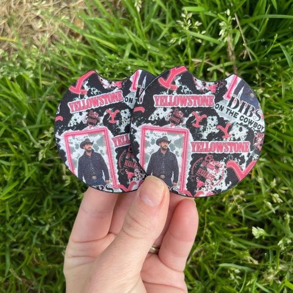 Yellowstone Valentine’s Day Car Coaster 2 Pack | Car Accessories | Dibs on Rip - Picture 4 of 7